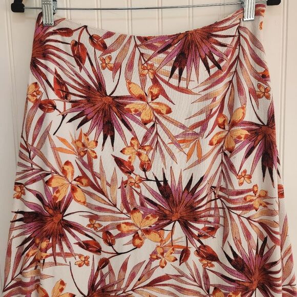 LULUS 'Island Experience' White Tropical Print Maxi Skirt size Medium - Picture 3 of 9